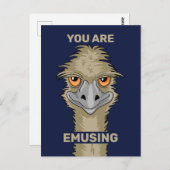 Je gebruikt Funny Emu Pun Briefkaart (Voorkant / Achterkant)