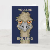 Je gebruikt Funny Emu Pun Greeting Kaart (Voorkant)