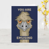 Je gebruikt Funny Emu Pun Greeting Kaart (Gele Bloem)