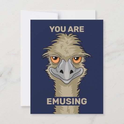 Je gebruikt Funny Emu Pun Kaart (Voorkant)