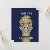 Je gebruikt Funny Emu Pun Kaart (Voorkant / Achterkant in situ)