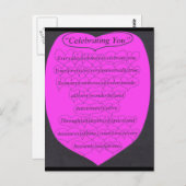 Je gedicht met hart vieren briefkaart (Voorkant / Achterkant)