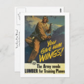 Je geeft hem Wings. Briefkaart (Voorkant / Achterkant)