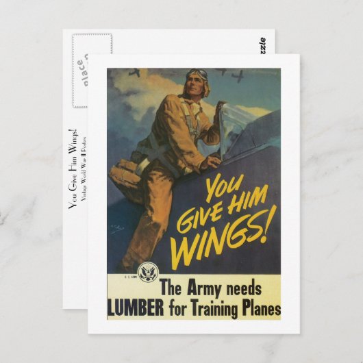 Je geeft hem Wings. Briefkaart (Voorkant / Achterkant)