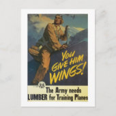 Je geeft hem Wings. Briefkaart (Voorkant)