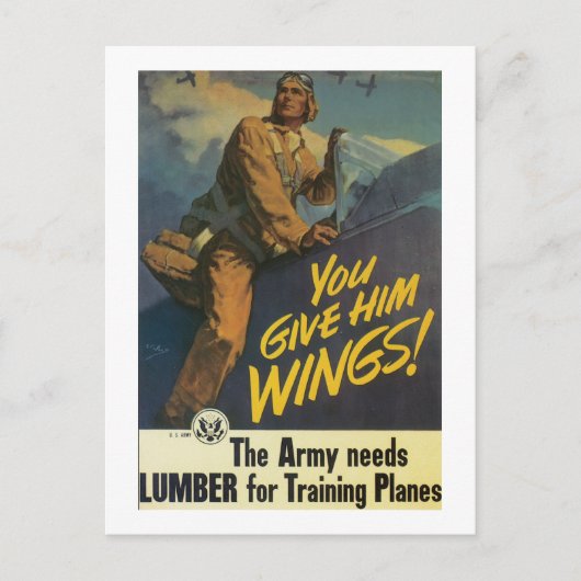 Je geeft hem Wings. Briefkaart (Voorkant)