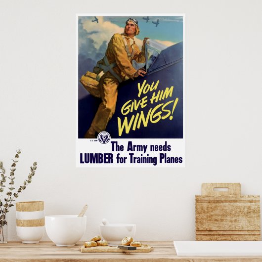 Je geeft hem Wings. Poster (Keuken)