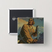 Je geeft hem Wings. Vierkante Button 5,1 Cm (Voorkant /achterkant)