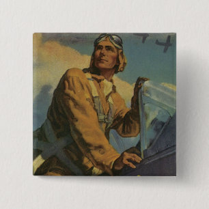 Je geeft hem Wings. Vierkante Button 5,1 Cm