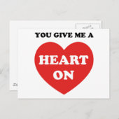 Je geeft me een hart op briefkaart (Voorkant / Achterkant)