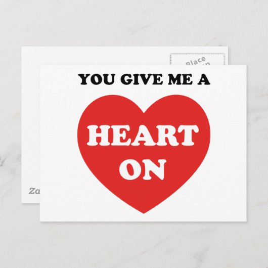 Je geeft me een hart op briefkaart (Voorkant / Achterkant)