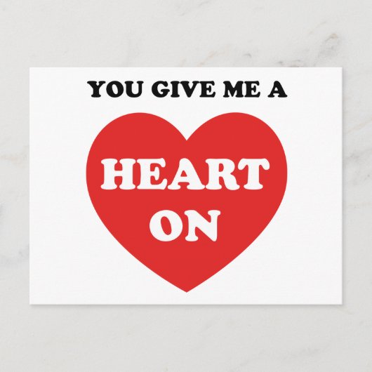 Je geeft me een hart op briefkaart (Voorkant)