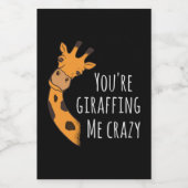 Je geeft me gek. voedselcontainer etiket (Enkel label)