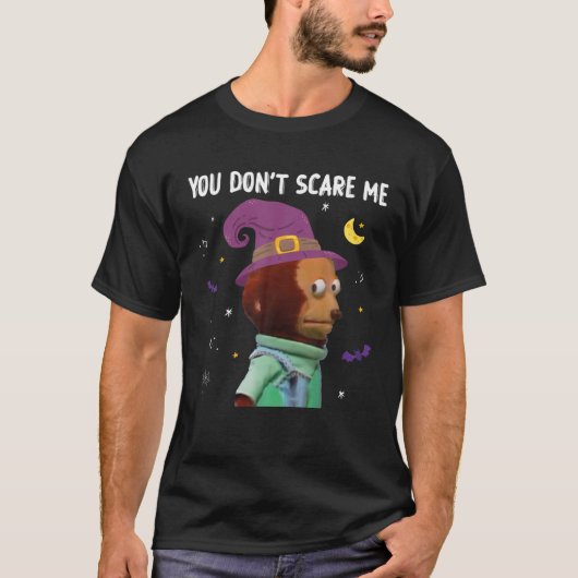 Je geeft me niet om grappige Puppet Monkey Meme Ha T-shirt (Voorkant)