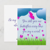 Je geeft me nog steeds Butterflies Quottes Valenti Feestdagenkaart (Voorkant / Achterkant)