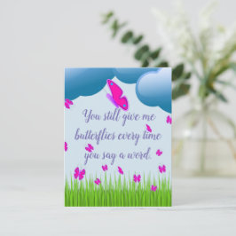 Je geeft me nog steeds Butterflies Quottes Valenti Feestdagenkaart