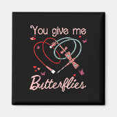 Je geeft me Vlinders Bloedafnemer Pbt Valentijn Magneet (Voorkant)