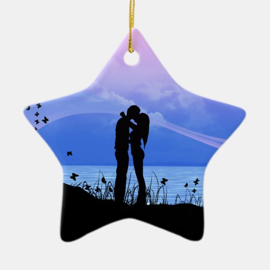 Je geeft me vlinders keramisch ornament (Voorkant)