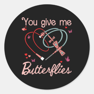 Je geeft me vlinders Phlebotomist Pbt Valentijn Ronde Sticker