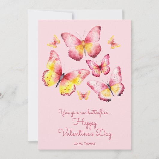 Je geeft me vlinders rare Valentijnsdag Feestdagenkaart (Voorkant)