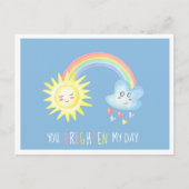 Je geeft mijn dag op | Regenboog-Kinder Valentijn Feestdagenkaart (Voorkant)