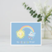 Je geeft mijn dag op | Regenboog-Kinder Valentijn Feestdagenkaart (Staand voorkant)