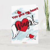 Je geeft mijn hartvleugels Valentijnsdag Kaart (Voorkant)