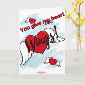 Je geeft mijn hartvleugels Valentijnsdag Kaart (Gele Bloem)