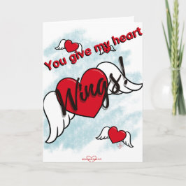 Je geeft mijn hartvleugels Valentijnsdag Kaart