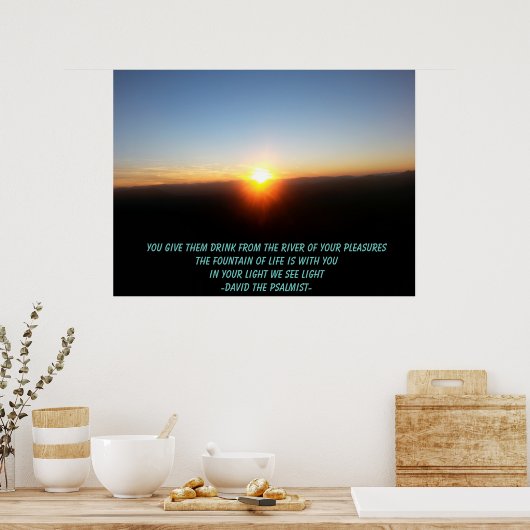 Je geeft...vanaf de rivier van je genot. poster (Keuken)