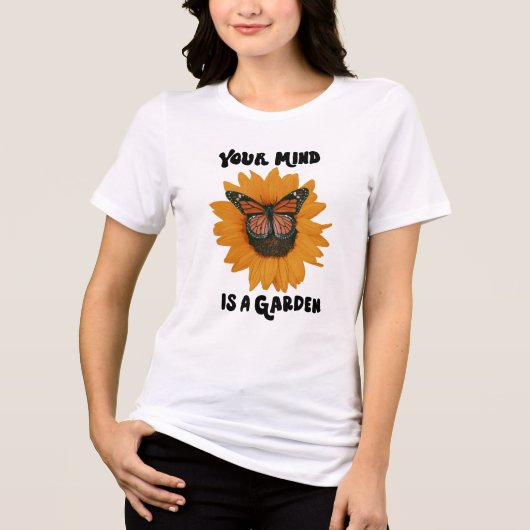 Je geest is een tuin Tri-Blend shirt (Voorkant)