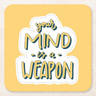 Je geest is een wapen - Motivatie kunstprint Kartonnen Onderzetters