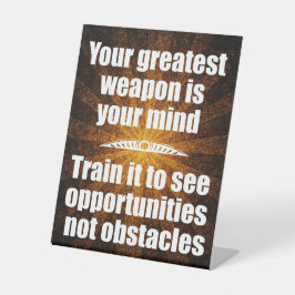 Je geest is je grootste wapen reclamebord met voetstuk