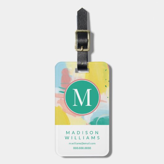 Je gegevens toevoegen | Verse zijde Abstract Bagagelabel (Voorkant verticaal)