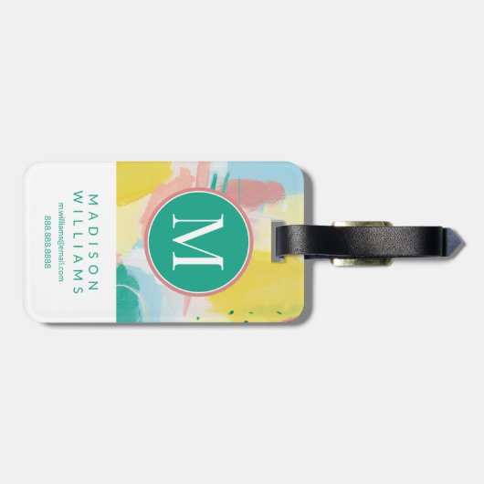 Je gegevens toevoegen | Verse zijde Abstract Bagagelabel (Achterkant horizontaal)