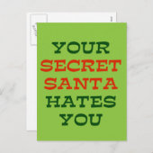 Je geheime kerstman haat je feestdagenkaart (Voorkant / Achterkant)