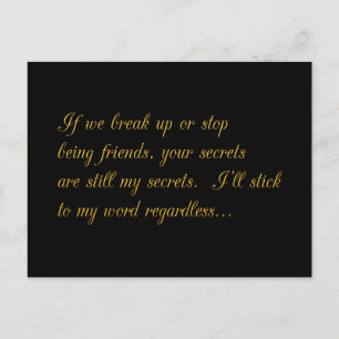 JE GEHEITEN ZIJN NOG STEEDS MIJN SECRETS BREAKUP F BRIEFKAART