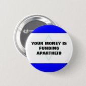 JE GELD FINANCIERT APARTHEID RONDE BUTTON 5,7 CM (Voorkant /achterkant)