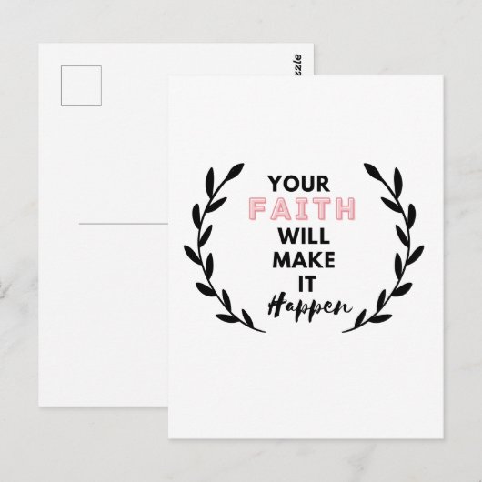 je geloof maakt het mogelijk briefkaart (Voorkant / Achterkant)