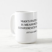 Je geloof meten koffiemok (Voorkant links)