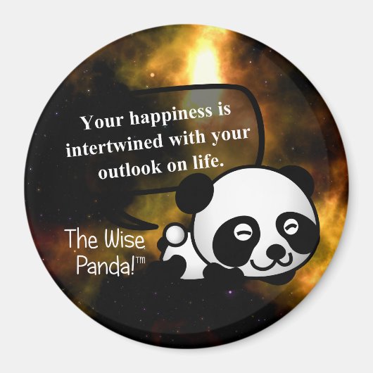 Je geluk hangt af van je visie op het leven magneet (Voorkant)