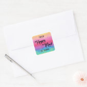 Je gelukkige post is hier Rainbow Sticker Square (Envelop)
