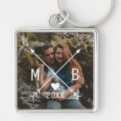 Je gepersonaliseerde elegante klassieke liefdeshar sleutelhanger (Voorkant)
