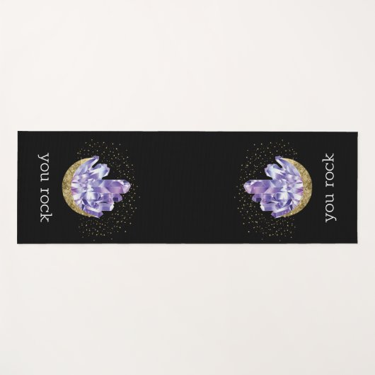 Je gesteente Amethyst kristallen mystieke Waterver Yogamat (Voorkant (horizontaal))