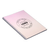 Je geüploade logo | Bewerkbare cirkeltekst Notitieboek (Rechterzijde)