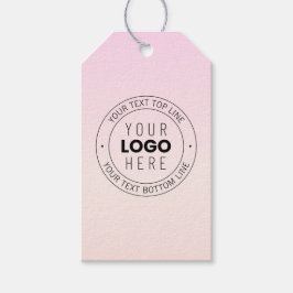 Je geüploade logo | bewerkbare cirkelvormige tekst cadeaulabel