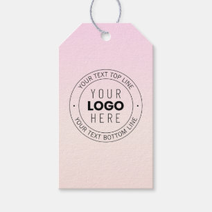 Je geüploade logo bewerkbare cirkelvormige tekst cadeaulabel