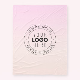 Je geüploade logo | bewerkbare cirkelvormige tekst fleece deken