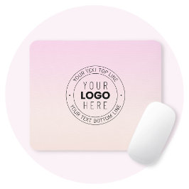 Je geüploade logo | bewerkbare cirkelvormige tekst muismat