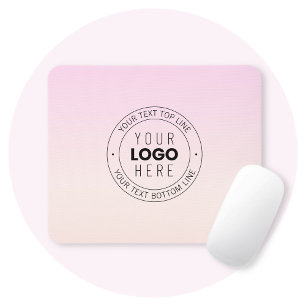 Je geüploade logo bewerkbare cirkelvormige tekst muismat